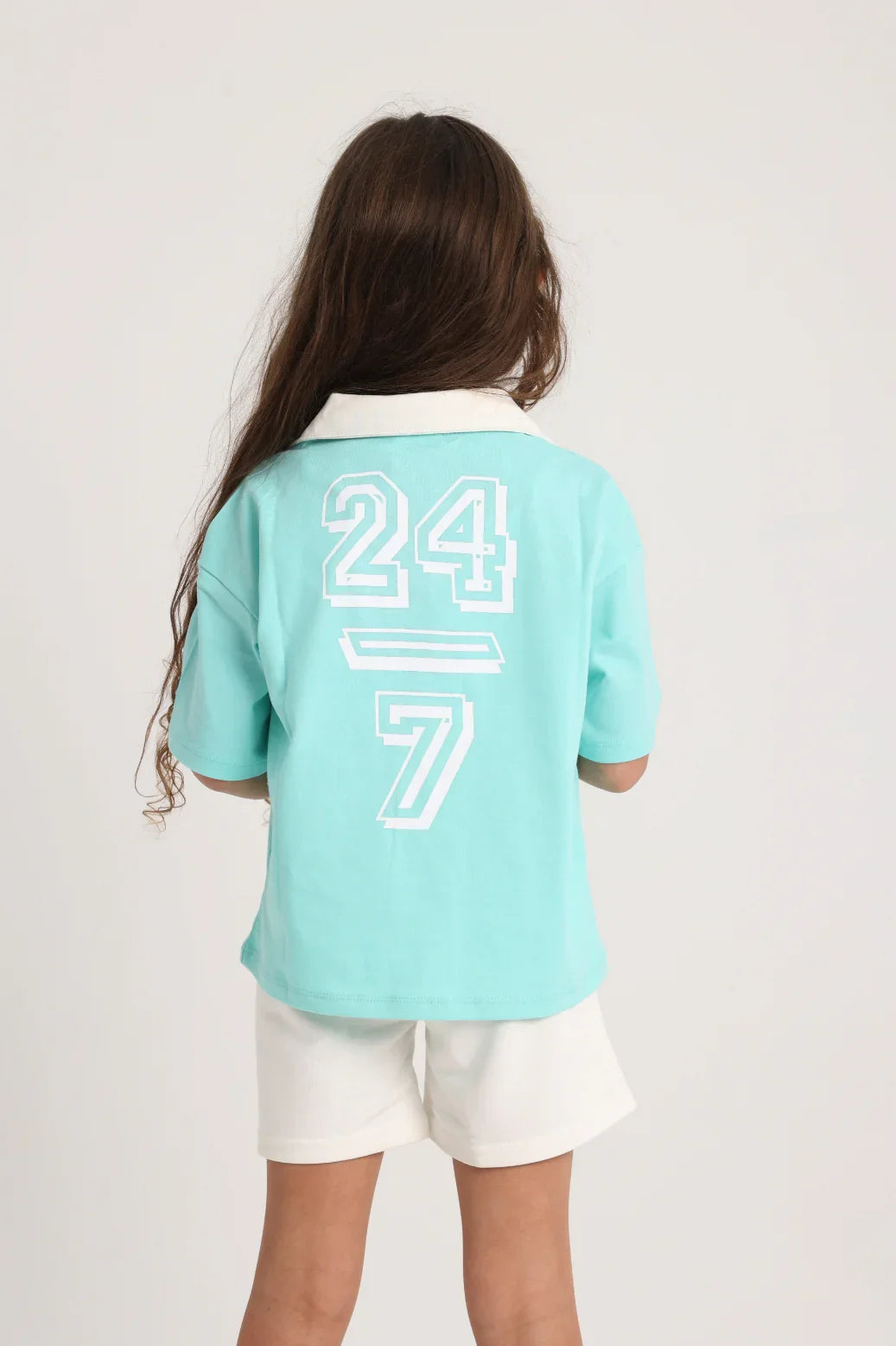 kids cotton t-shirt – aqua "playmore" - playmore