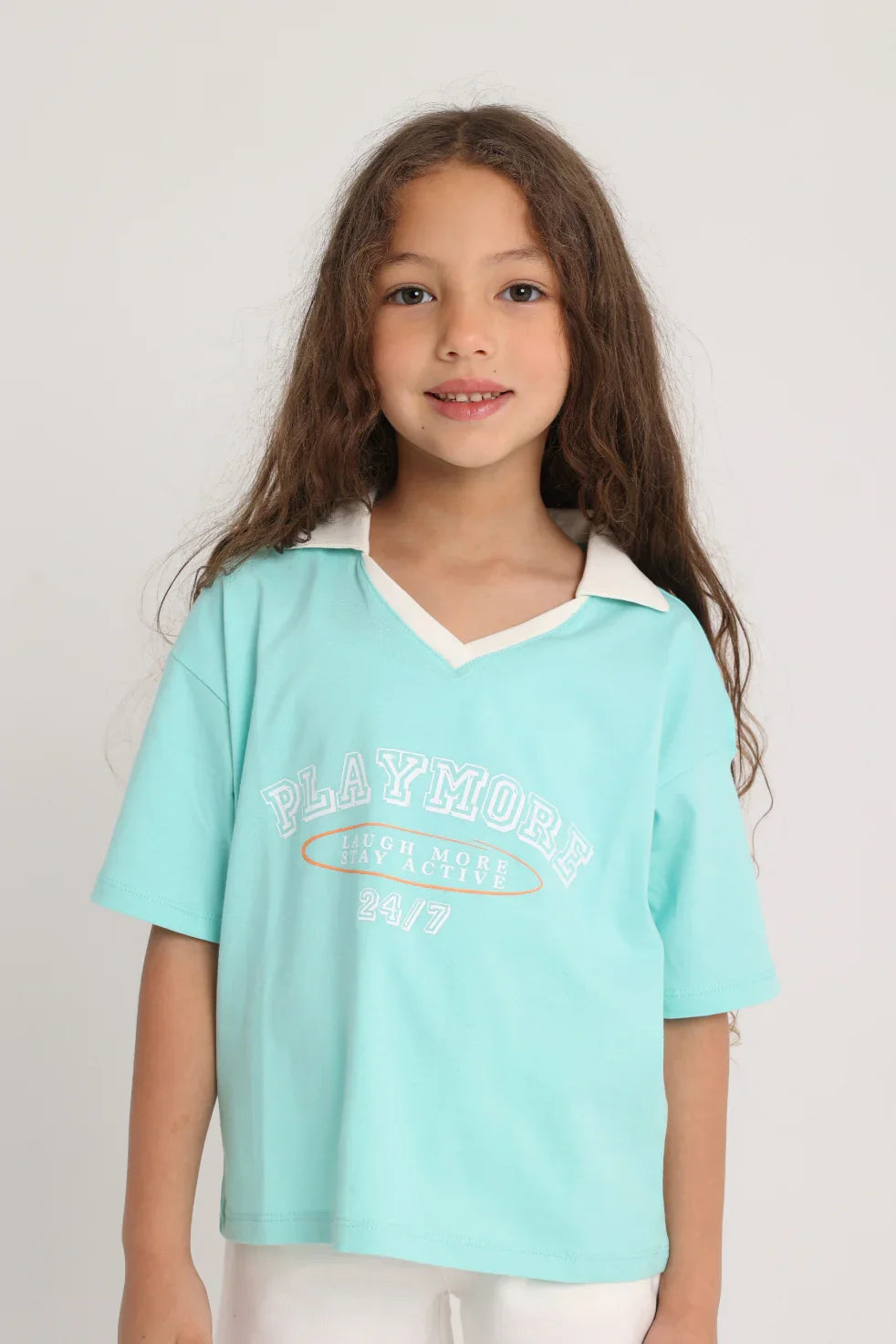 kids cotton t-shirt – aqua "playmore" - playmore