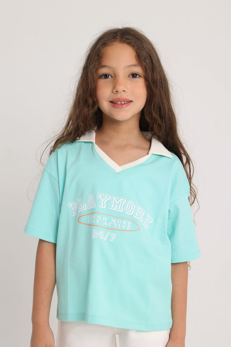kids cotton t-shirt – aqua "playmore"