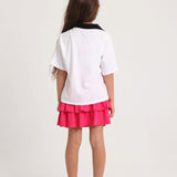Unisex Kids Short-Sleeved Cotton T-Shirt – White "PLAYING OUTDOORS"