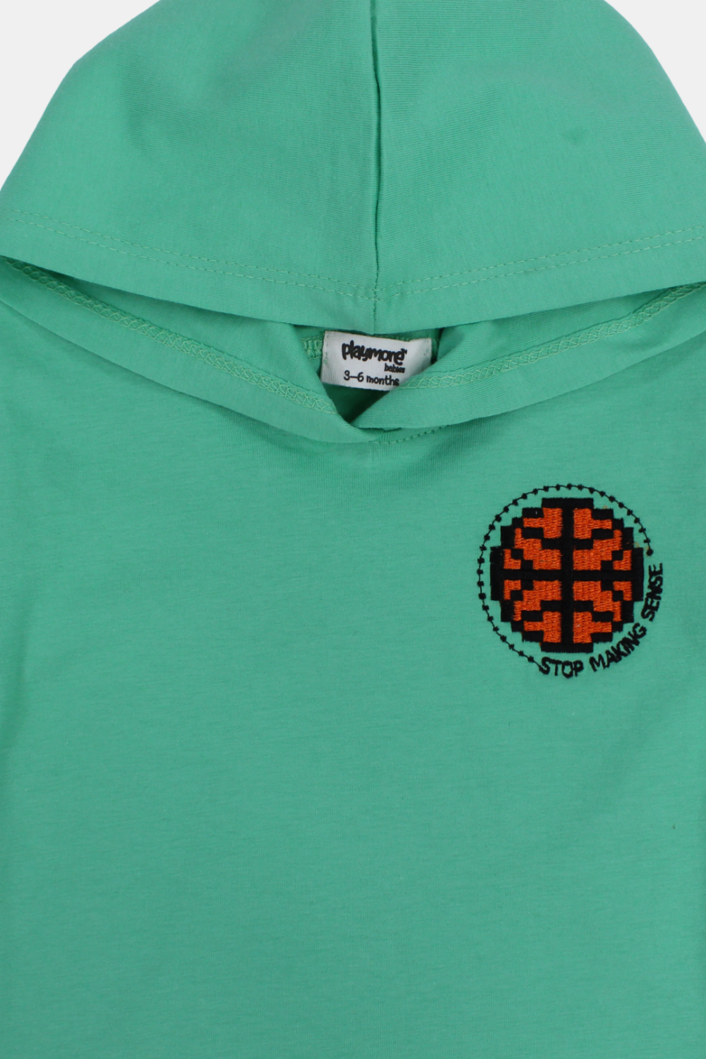 unisex baby mint "stop making sense" hooded t-shirt