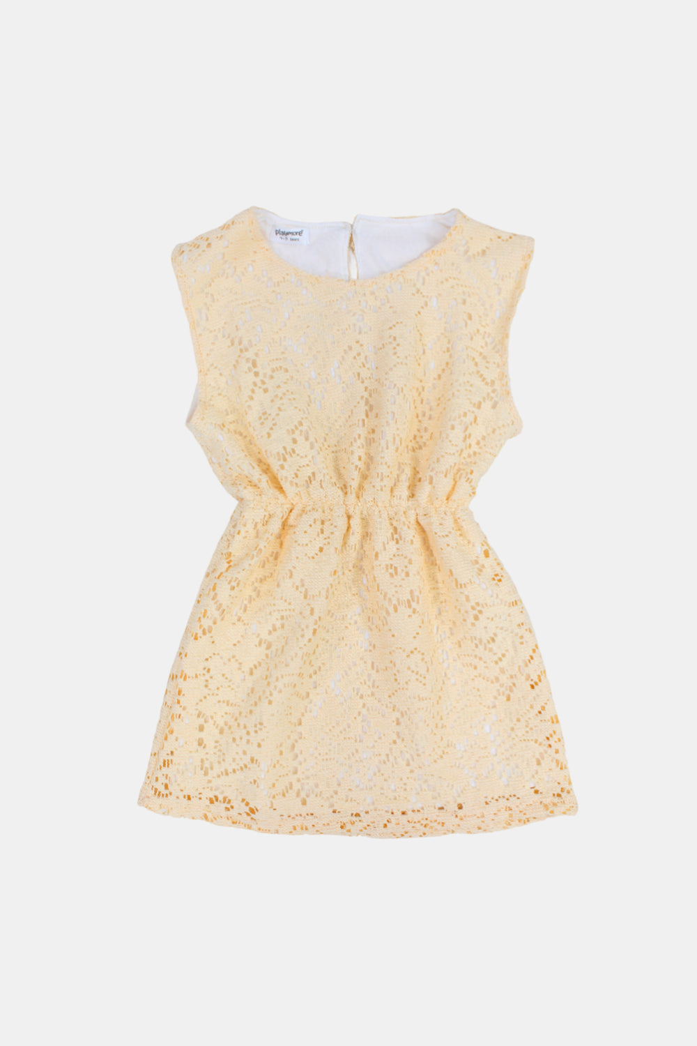 girls lace sleeveless dress – beige
