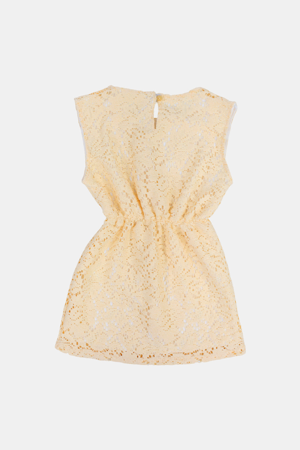 girls lace sleeveless dress – beige