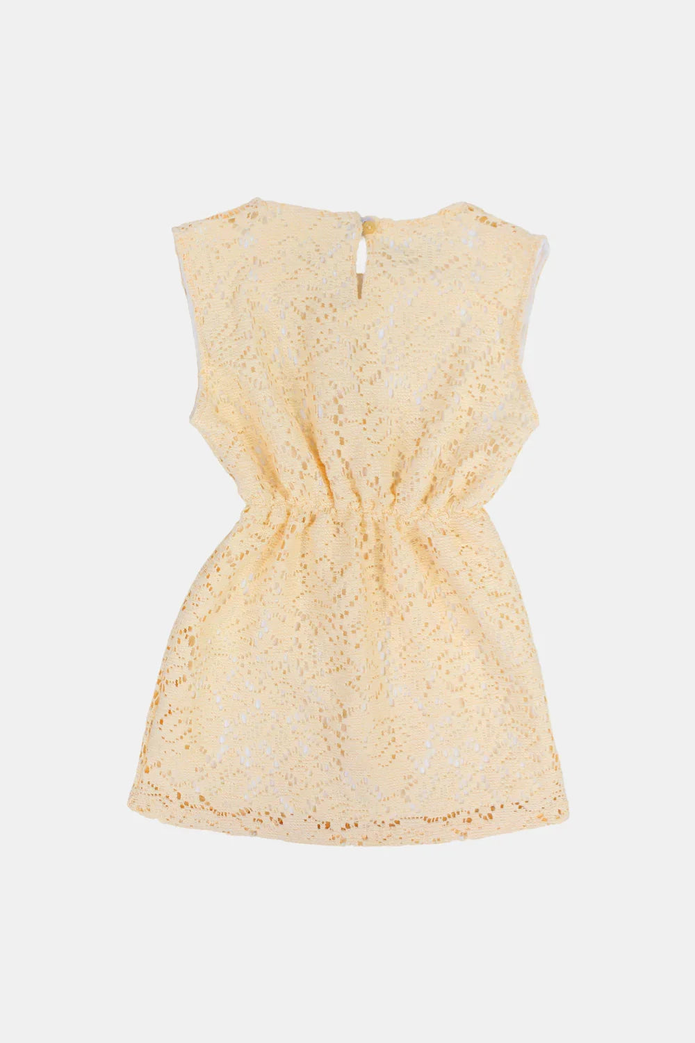 girls lace sleeveless dress – beige - playmore