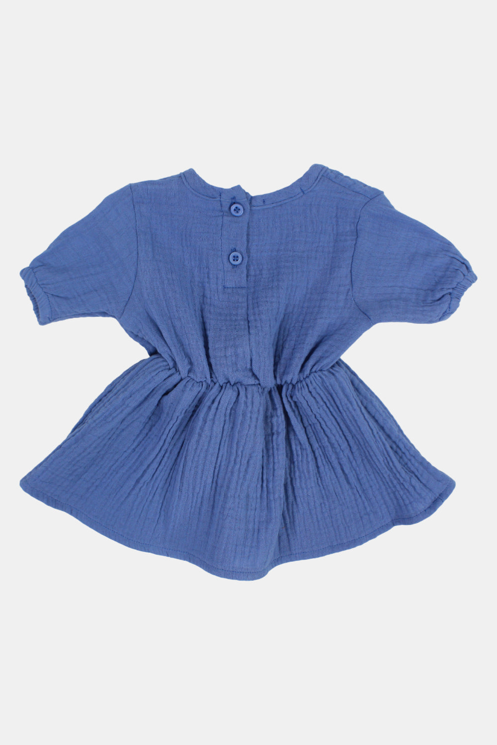 baby girls indigo short sleeved dress