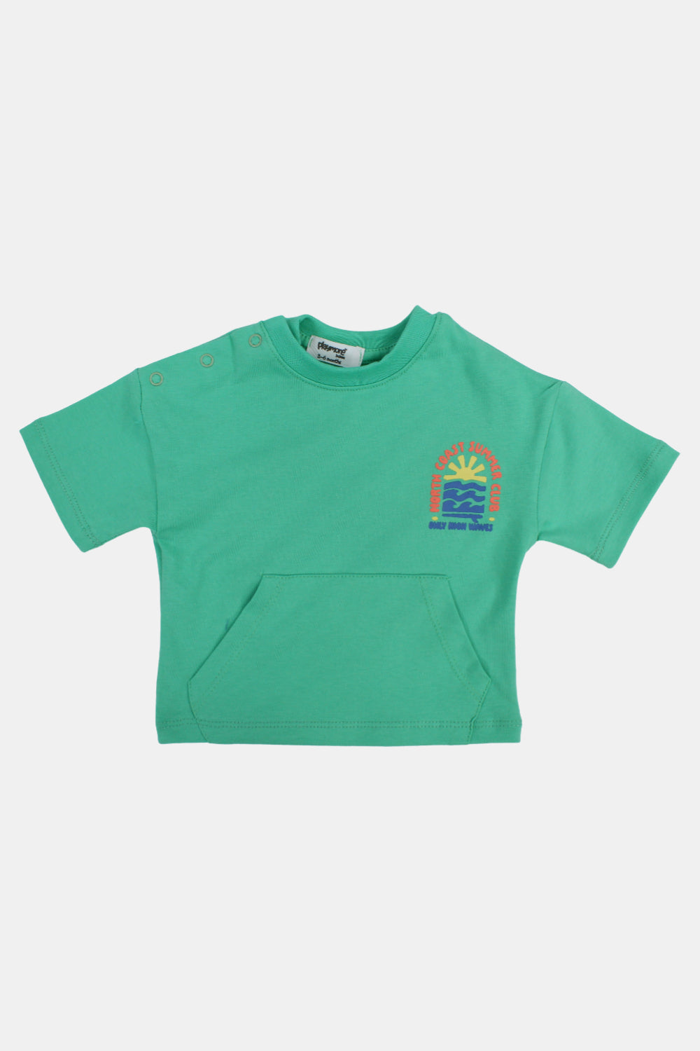 unisex baby mint cotton t-shirt – north coast summer club short sleeves