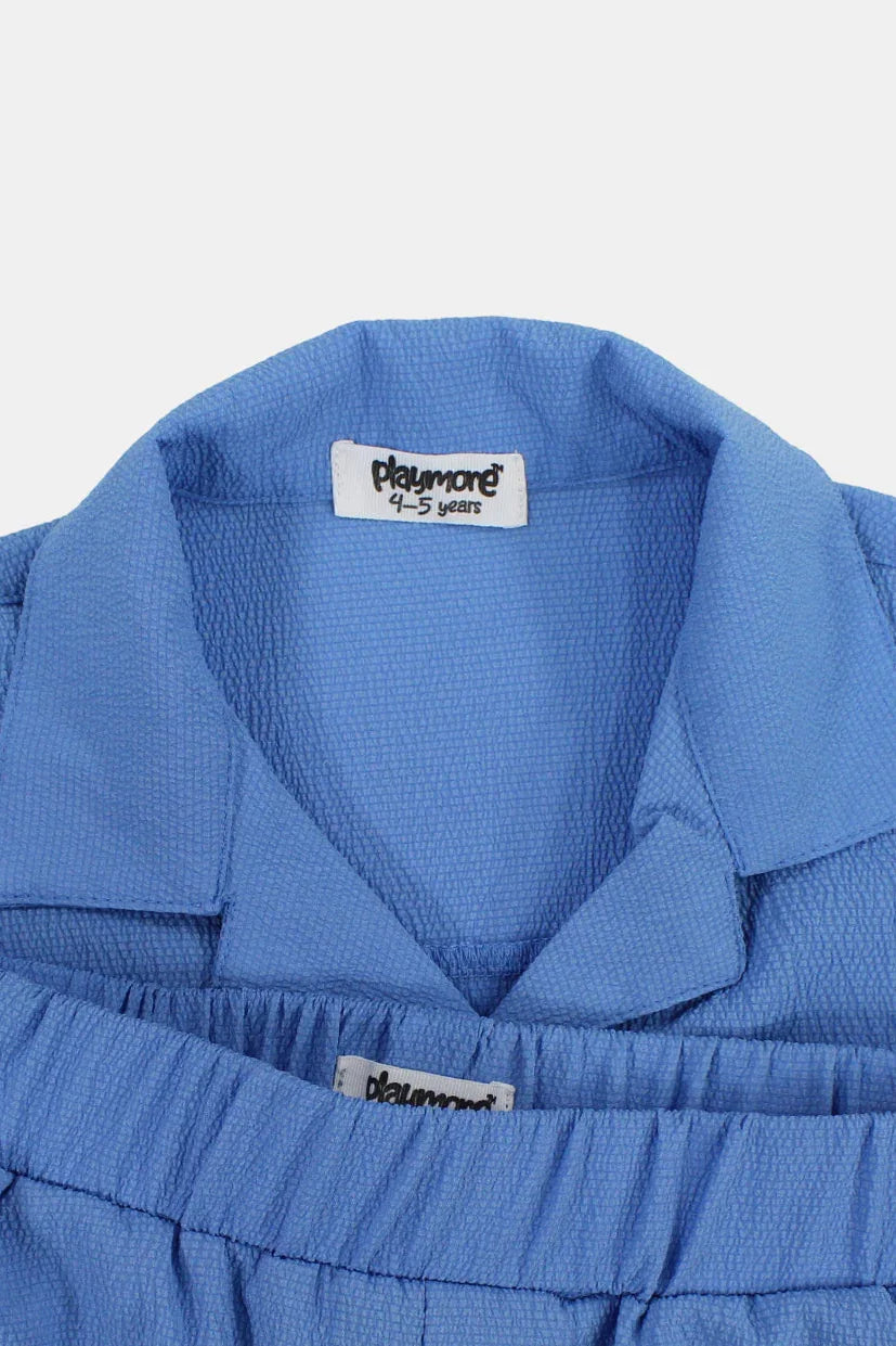 unisex baby blue outfit set – short sleeves - playmore