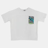 Unisex White Cotton T-Shirt with Dino Print