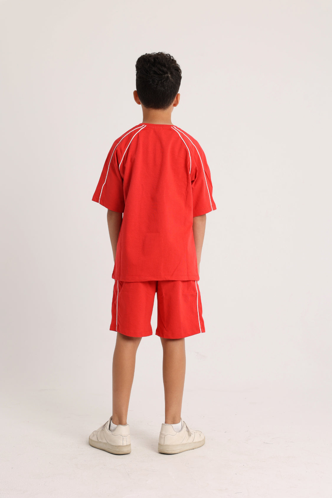 unisex red cotton 2-piece outfit set