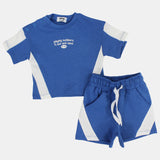Unisex Baby Blue Cotton 2-Piece Outfit Set – "Playing Outdoors"