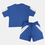 Unisex Baby Blue Cotton 2-Piece Outfit Set – "Playing Outdoors"