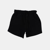 Unisex Kids Black Cotton Shorts