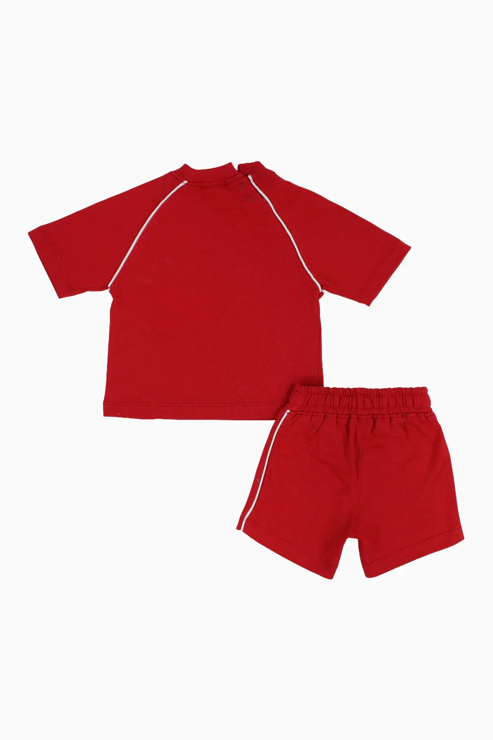 unisex baby red "summer" cotton outfit set - playmore