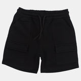 Unisex Kids Black Cotton Shorts