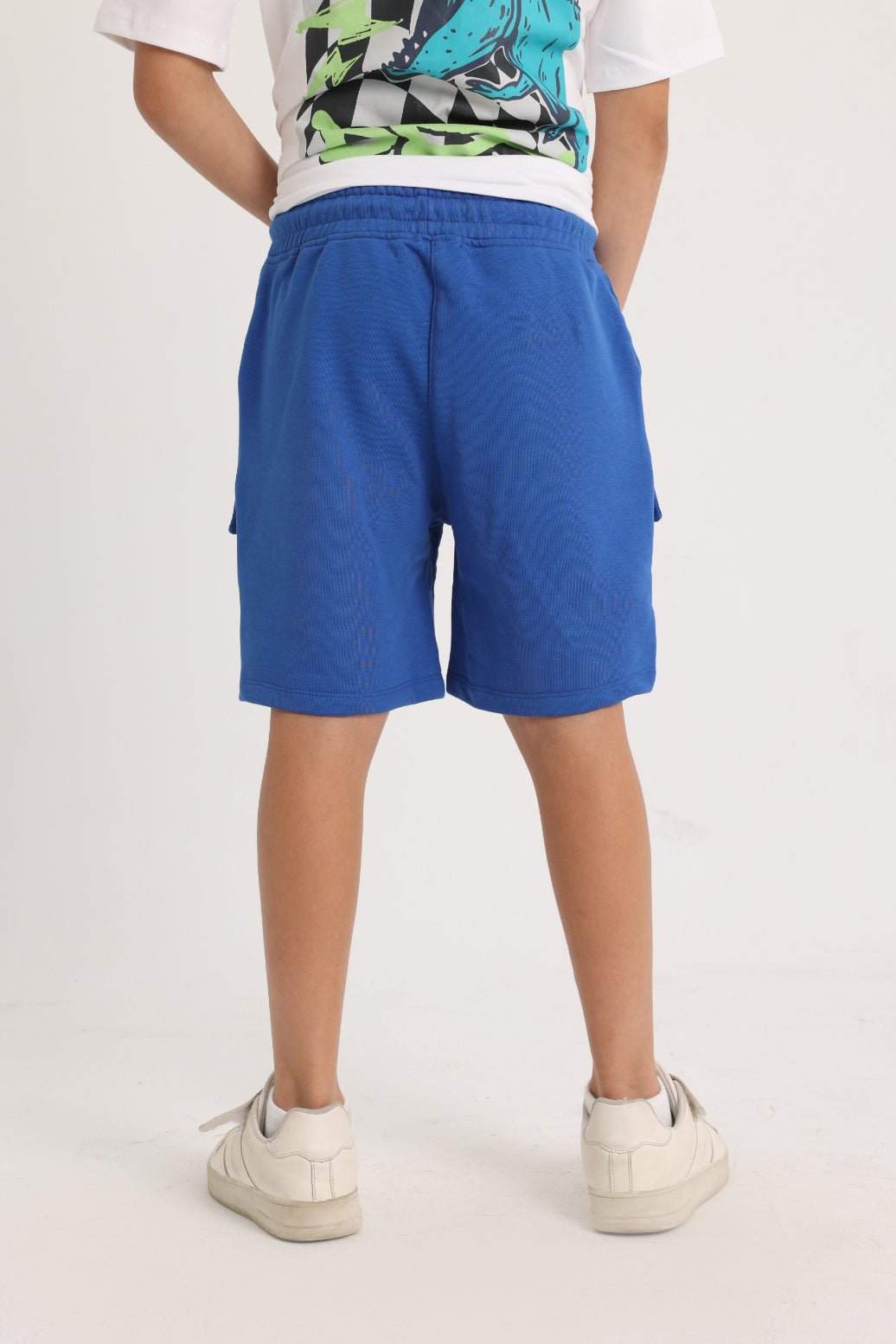 blue cotton cargo shorts