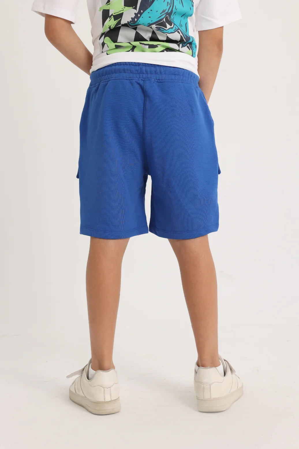 blue cotton cargo shorts - playmore