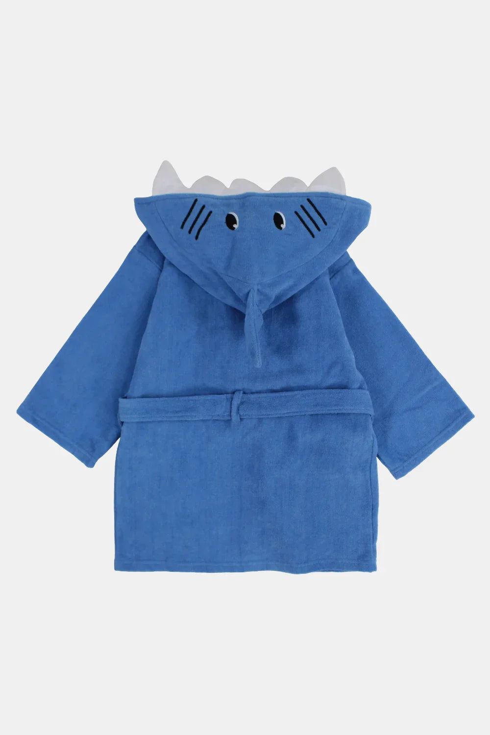 unisex kids swim robe – blue shark - playmore