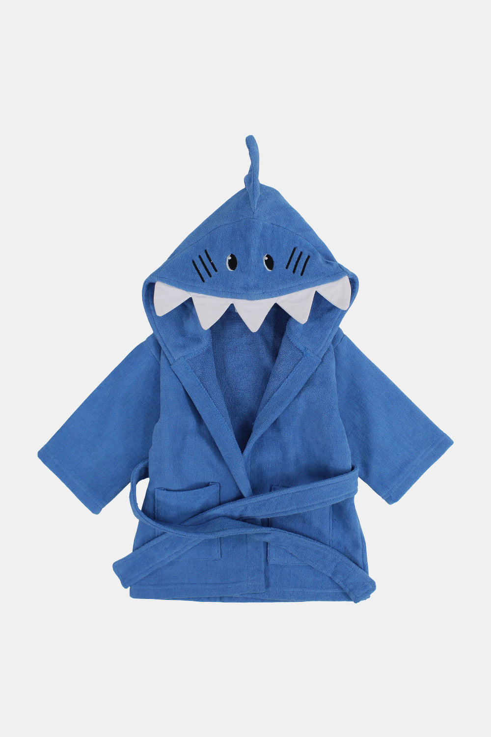 unisex baby swim robe - blue shark