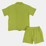 Unisex Kids Apple Green Cotton Outfit Set