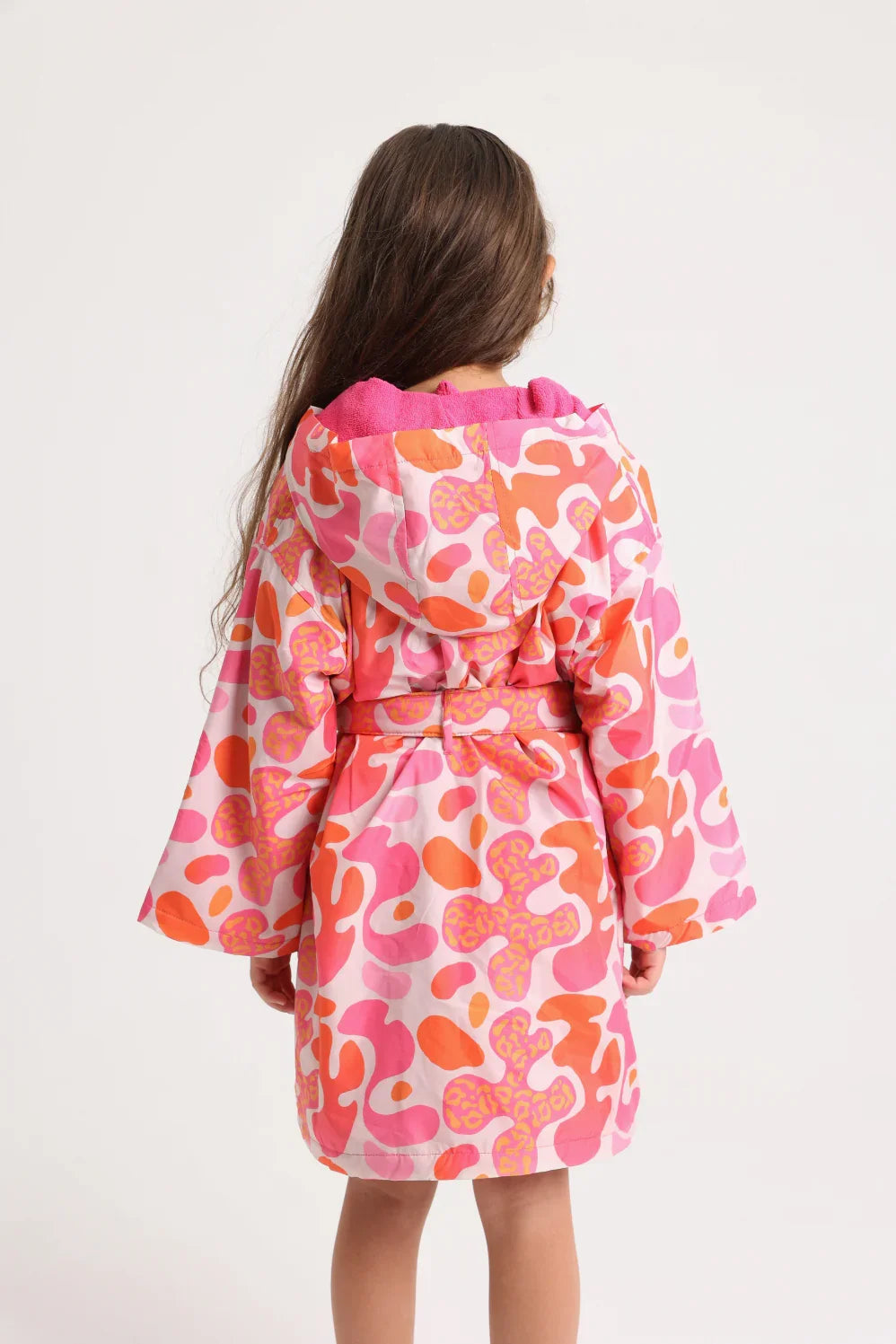 girls swim Robe – multicolored fun doodles print - playmore