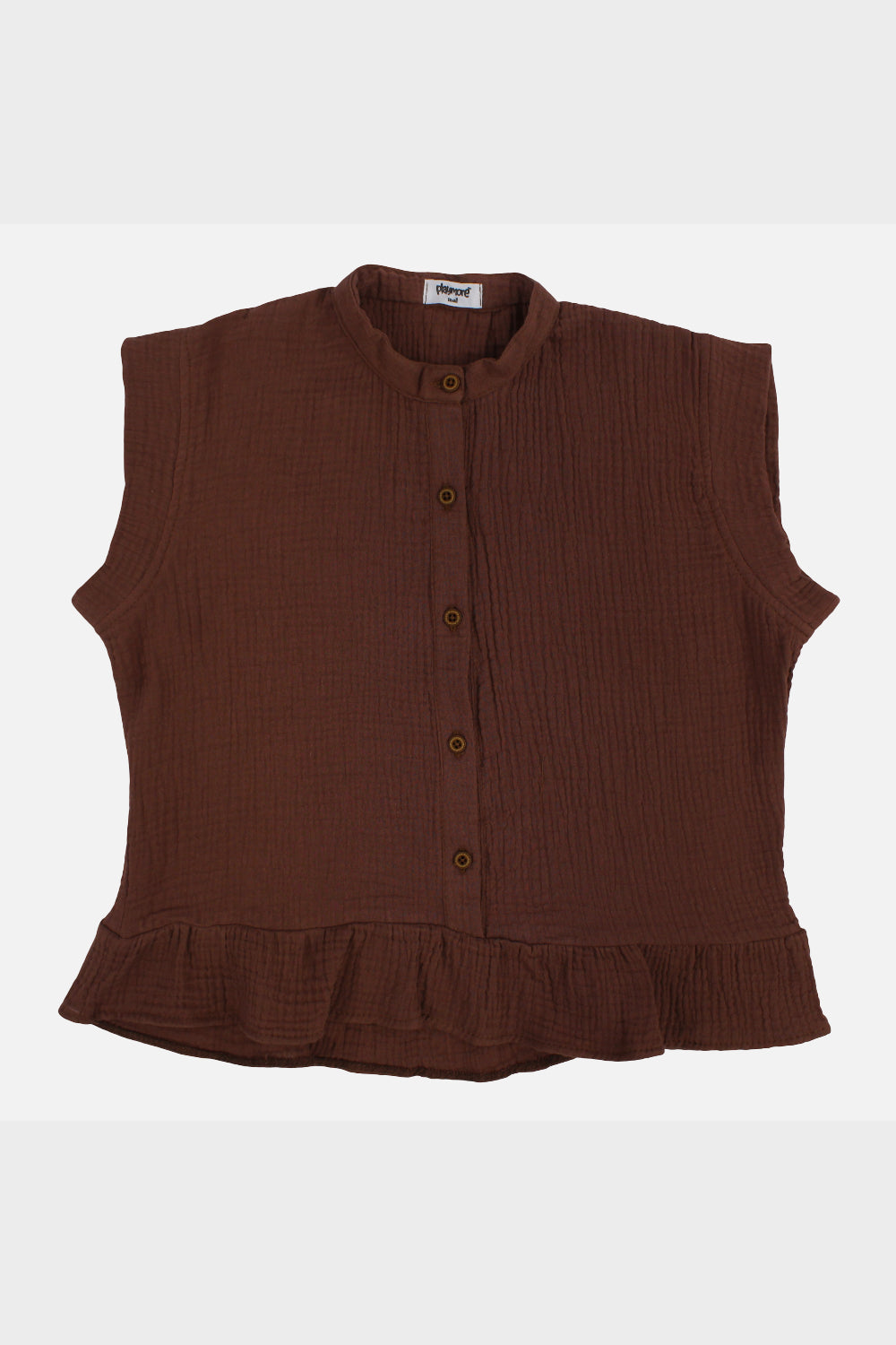 Girls Cotton Blouse – Brown