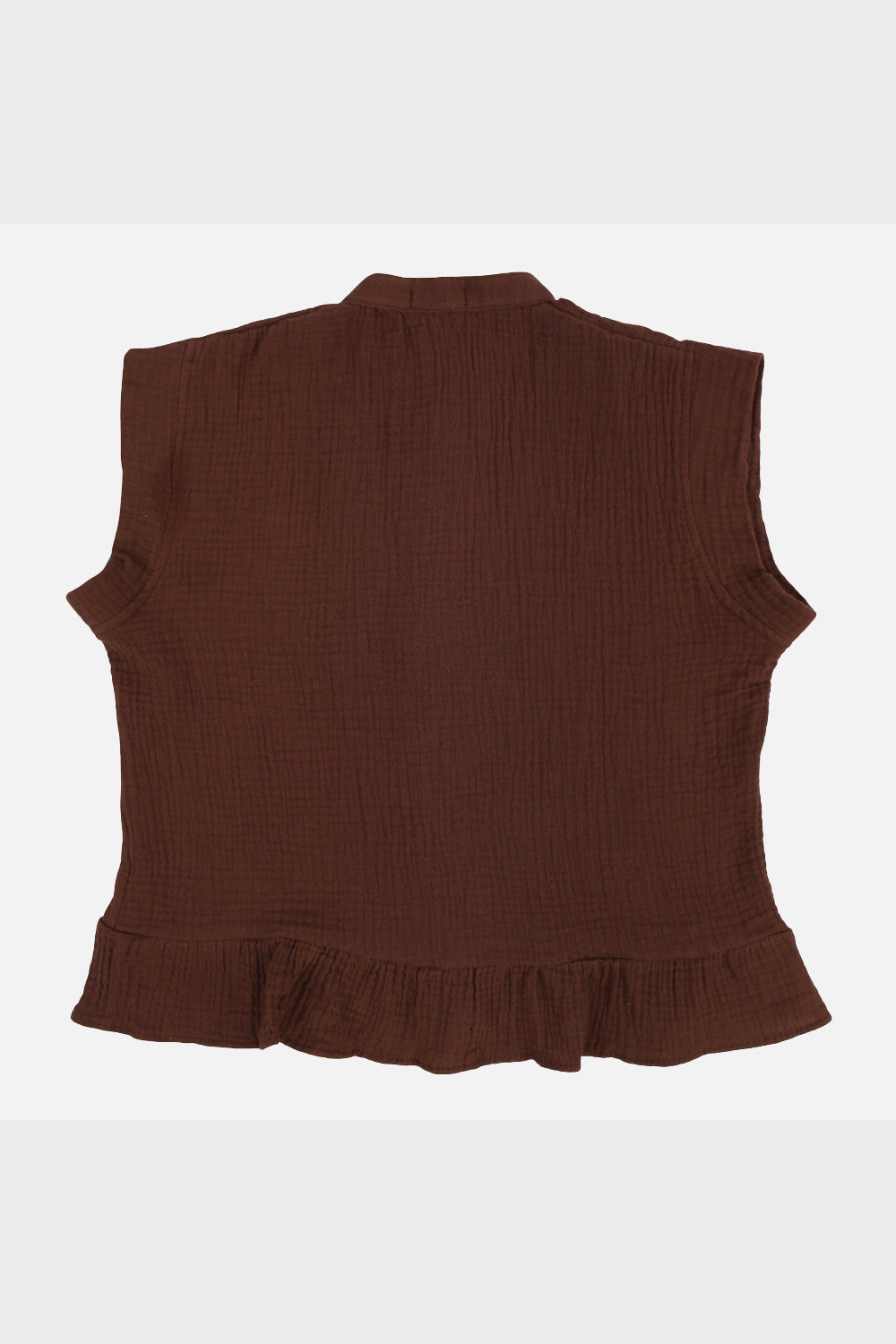 Girls Cotton Blouse – Brown