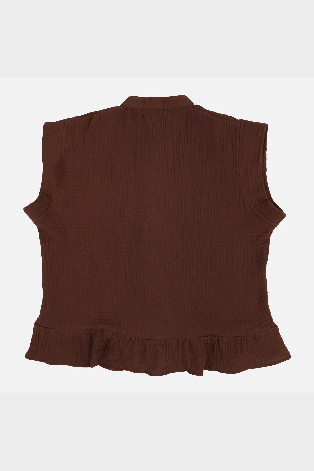 Girls Cotton Blouse – Brown - playmore
