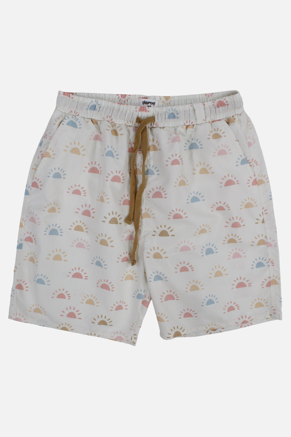 Boys Swimsuit – Off-White with Colorful Suns Print