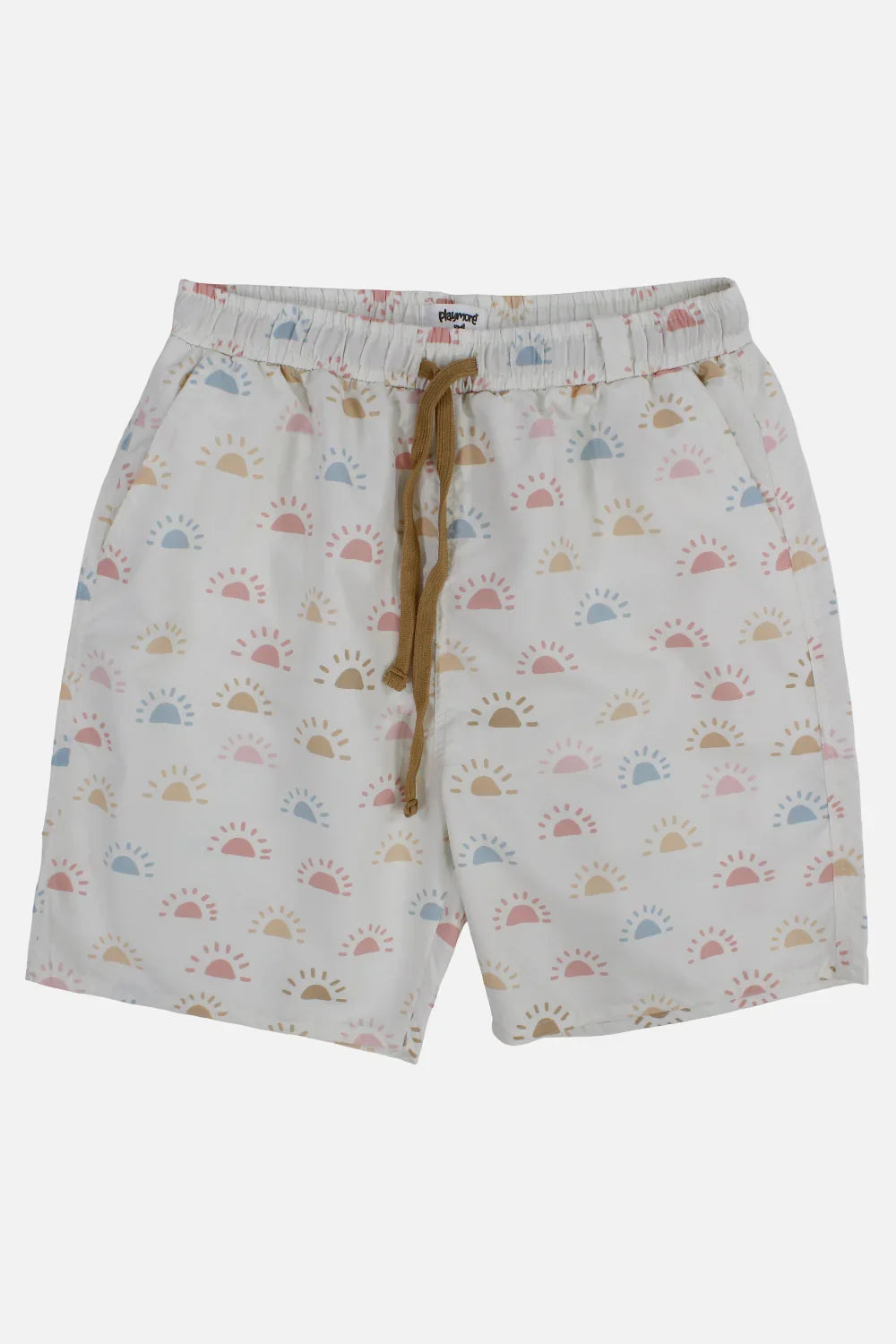 Boys Swimsuit – Off-White with Colorful Suns Print - playmore