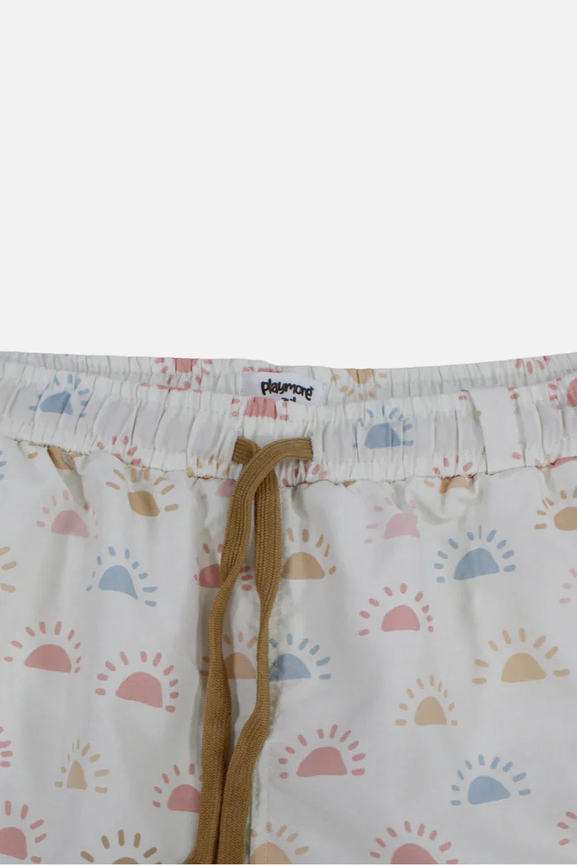 Boys Swimsuit – Off-White with Colorful Suns Print - playmore