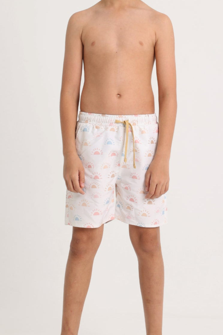 boys swimsuit – offwhite sun print