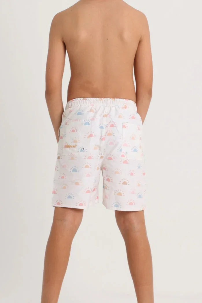 boys swimsuit – offwhite sun print - playmore