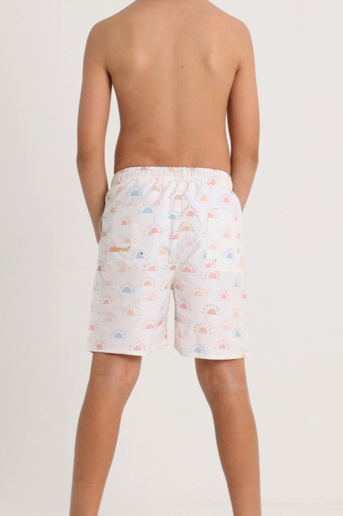 boys swimsuit – offwhite sun print