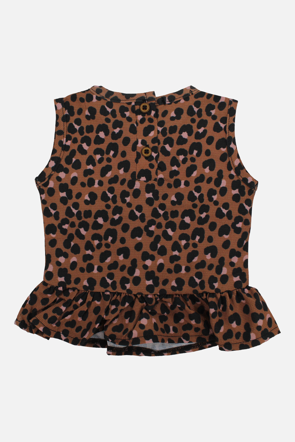 Baby Girls Blouse – Brown Leopard Print
