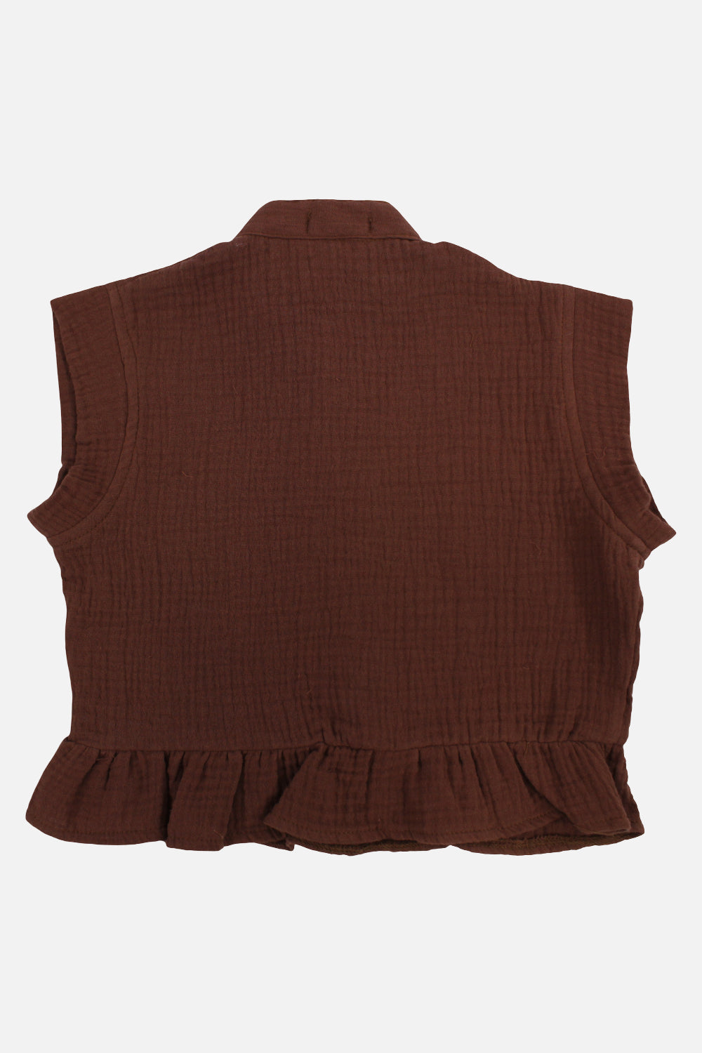 Girls Cotton Blouse – Brown