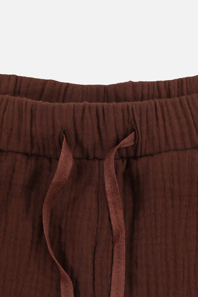 Girls Cotton Pants – Brown