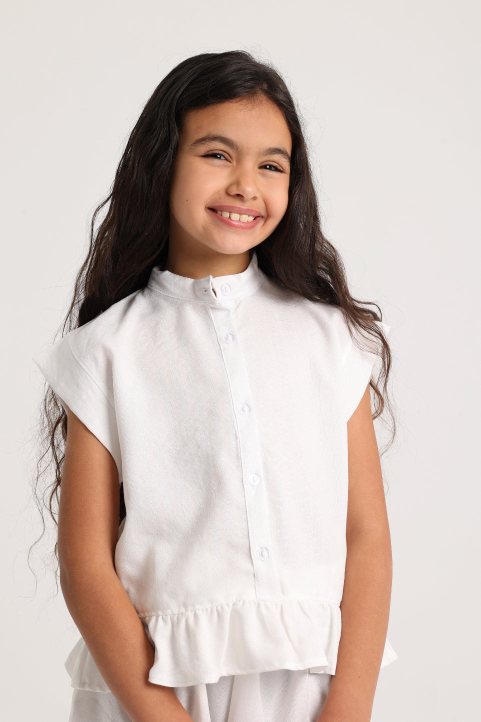 girls blouse – offwhite sleeveless