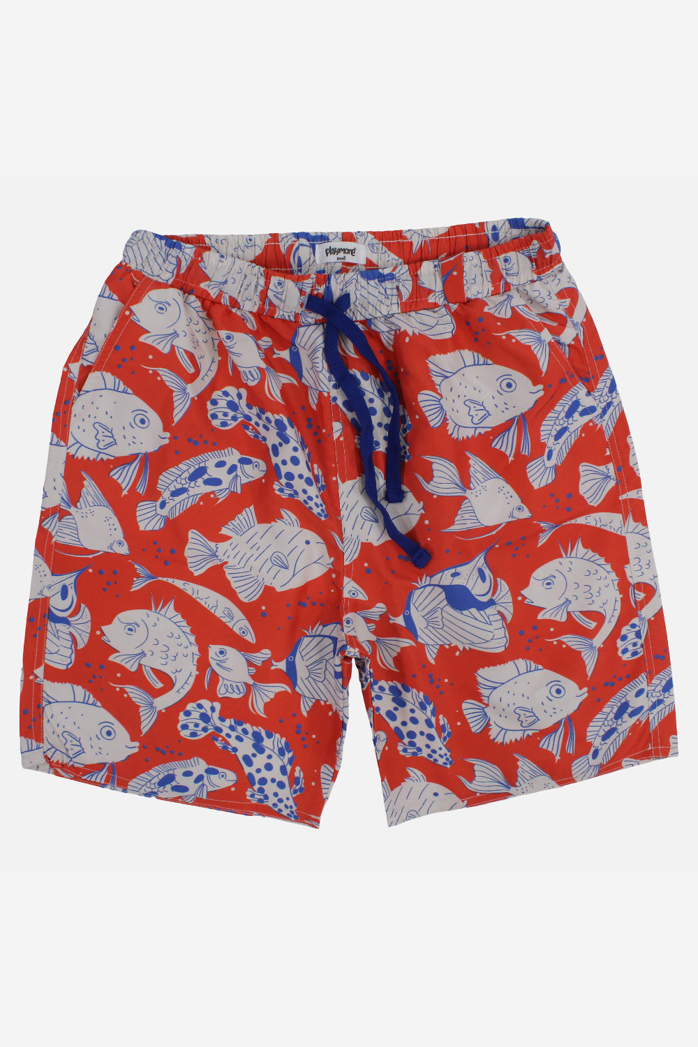 Boys Swimsuit – Red with Fish Print