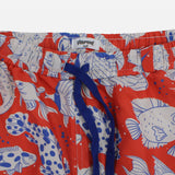 Boys Swimsuit – Red with Fish Print