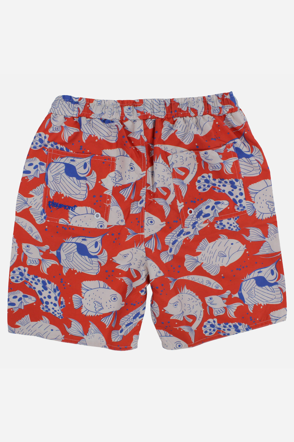 Boys Swimsuit – Red with Fish Print