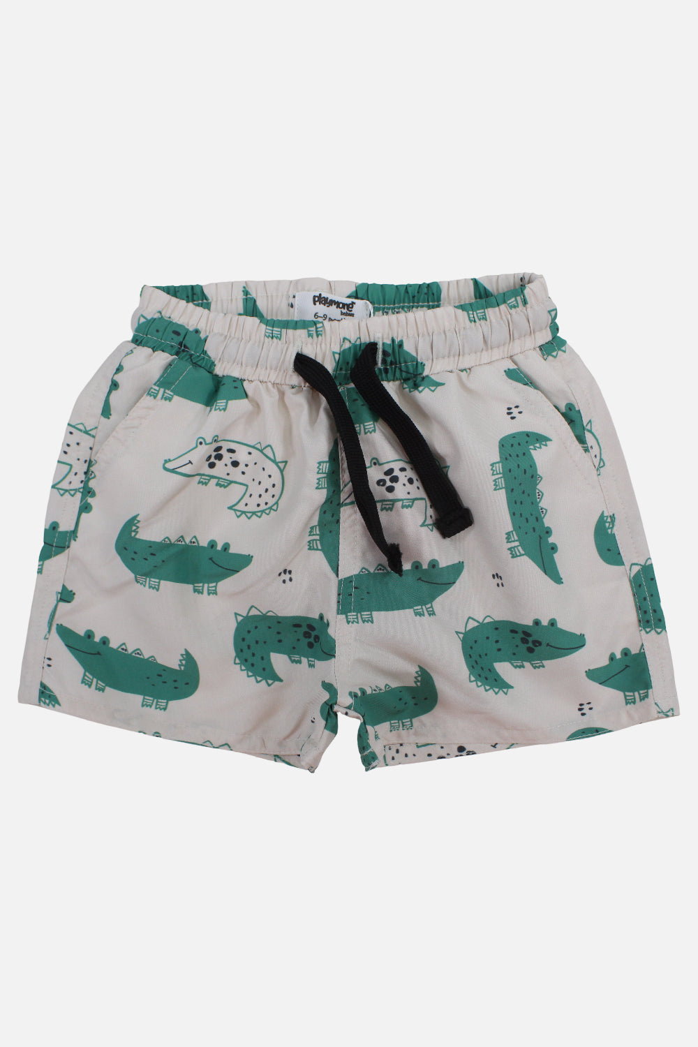 Baby Boys Swimsuit – Beige with Crocodiles Print