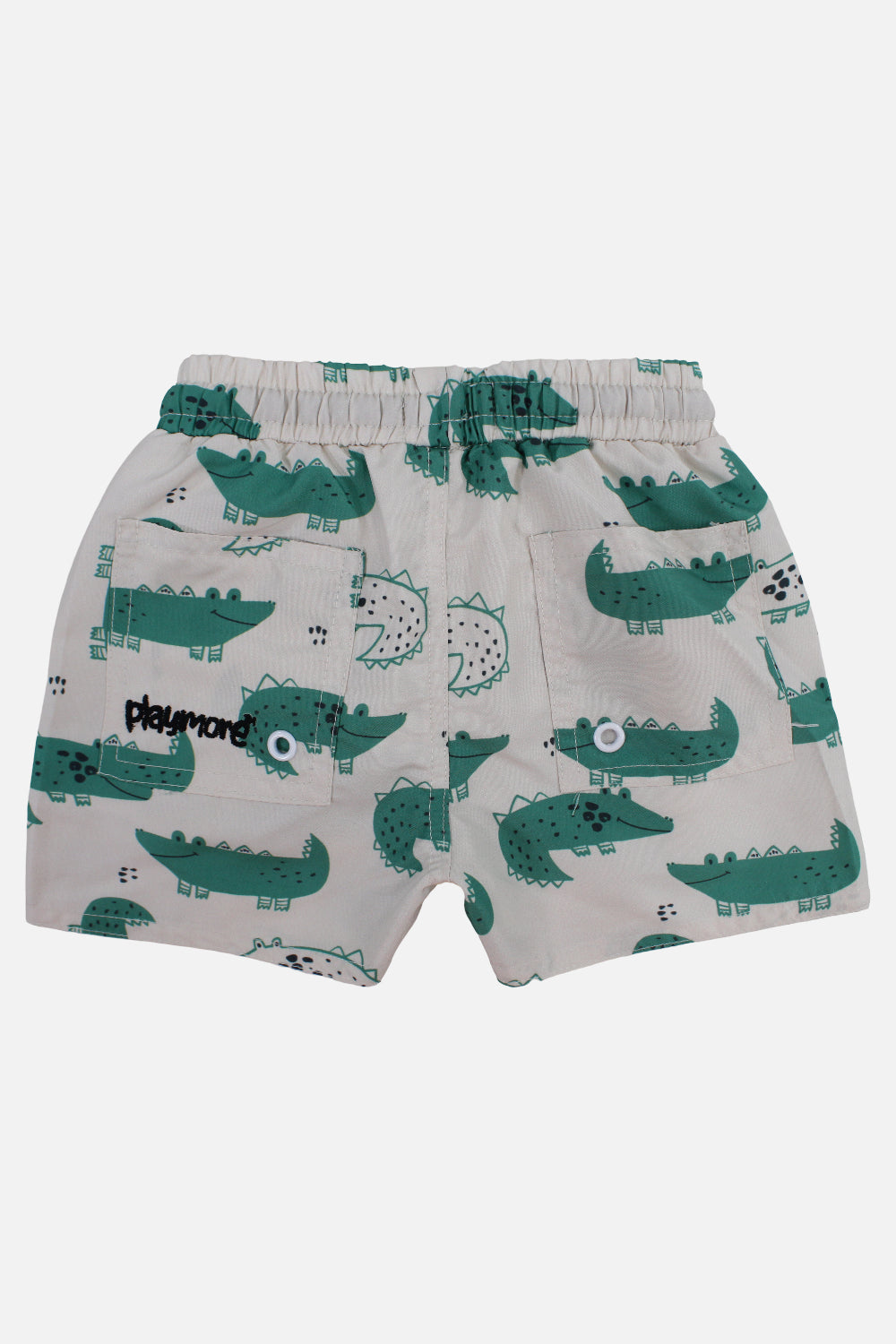 Baby Boys Swimsuit – Beige with Crocodiles Print