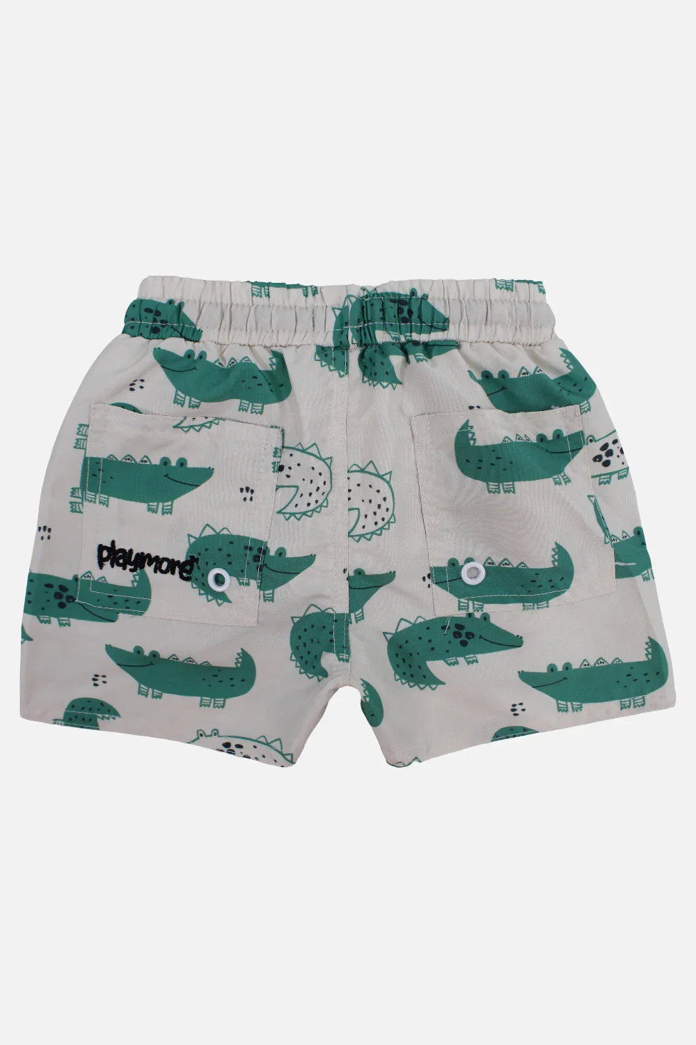 Baby Boys Swimsuit – Beige with Crocodiles Print - playmore
