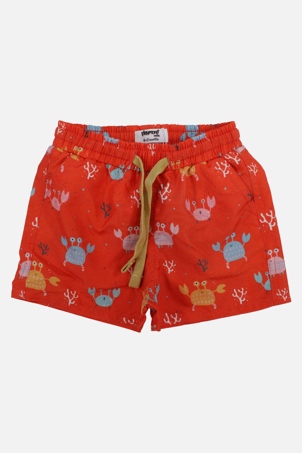 Baby Boys Swimsuit – Orange with Crabs Print