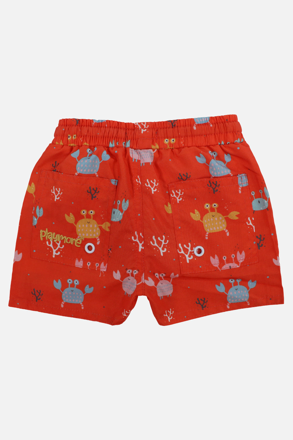 Baby Boys Swimsuit – Orange with Crabs Print