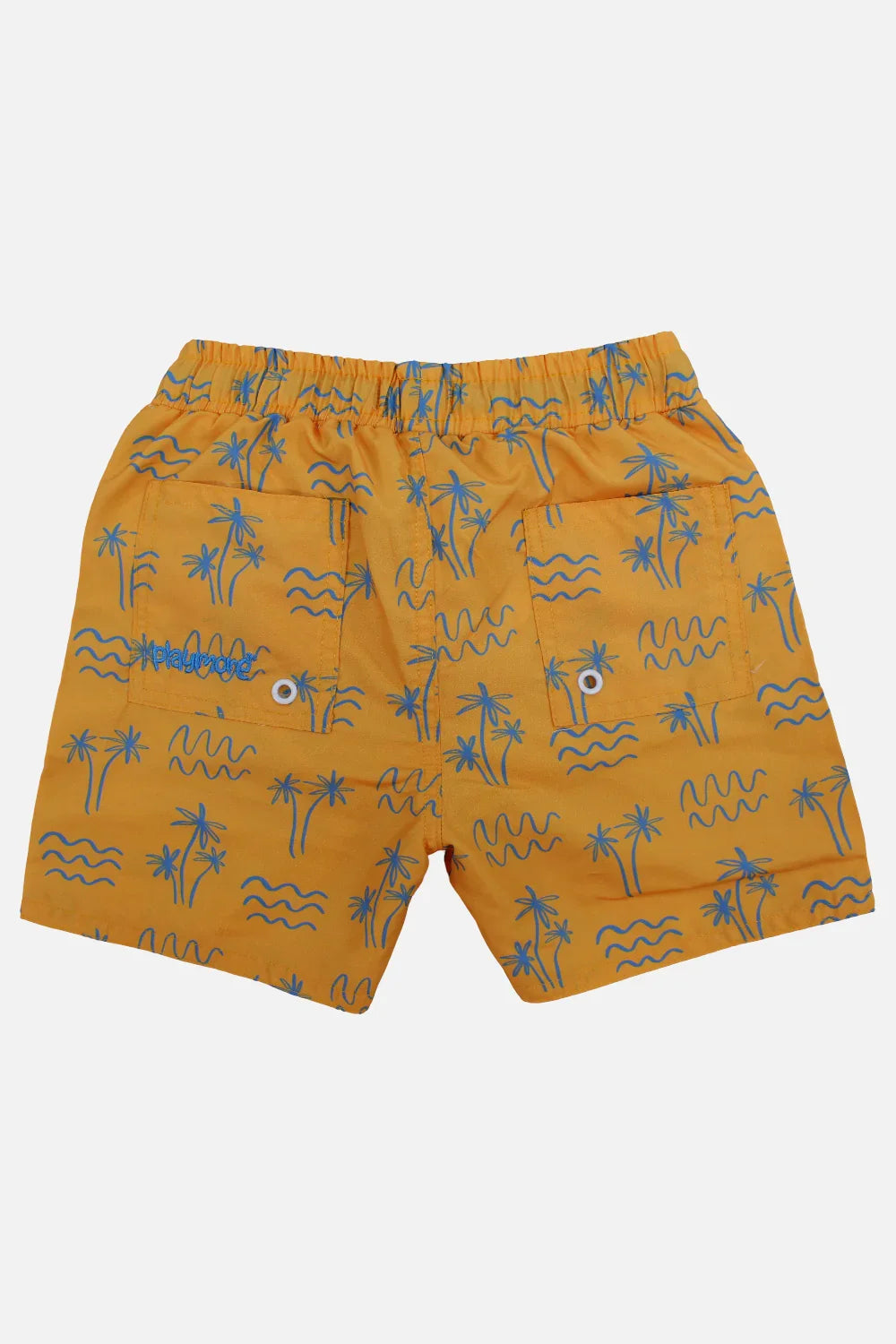 Boys Swimsuit – Mustard with Palm Print - playmore