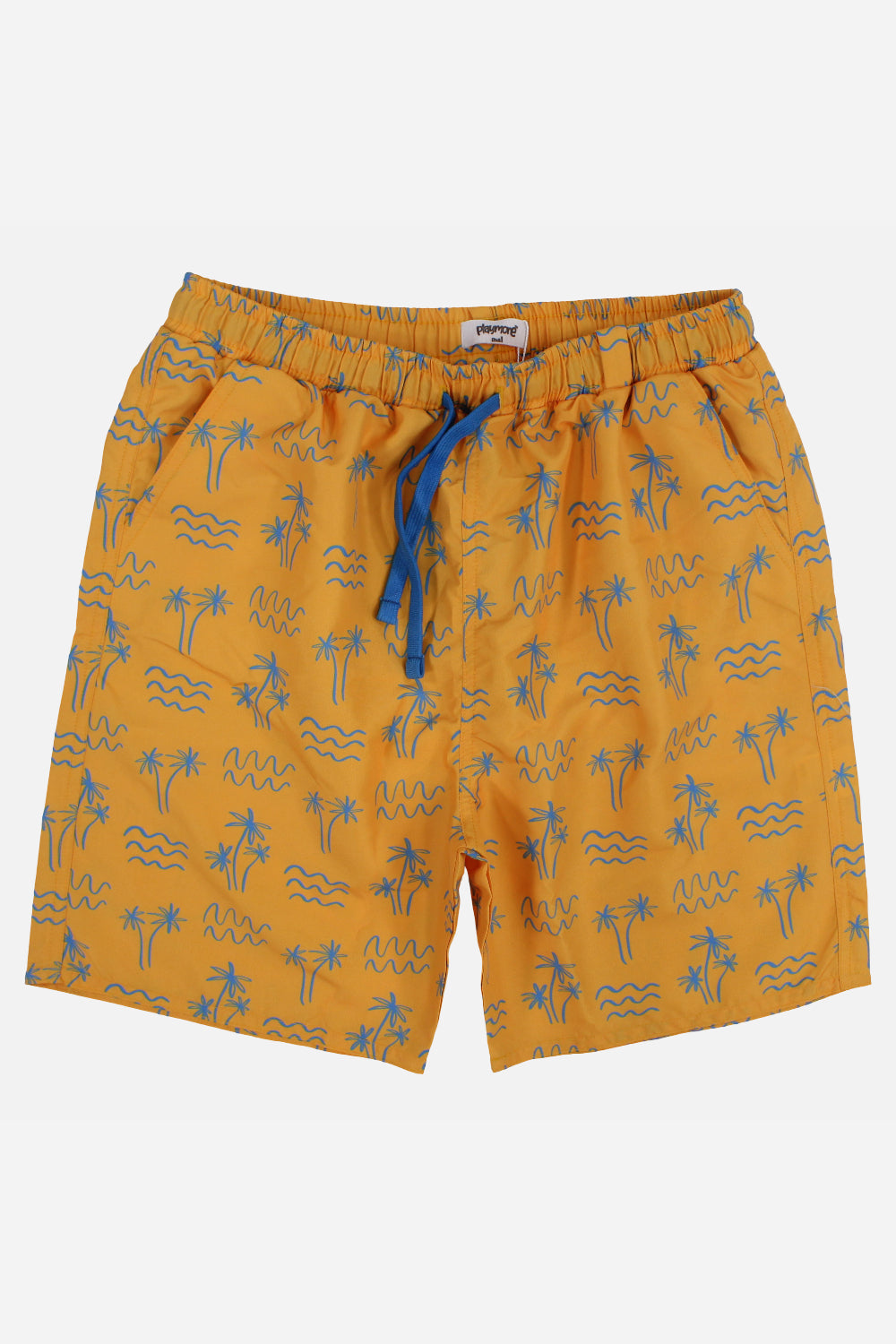 Boys Swimsuit – Mustard with Palm Print