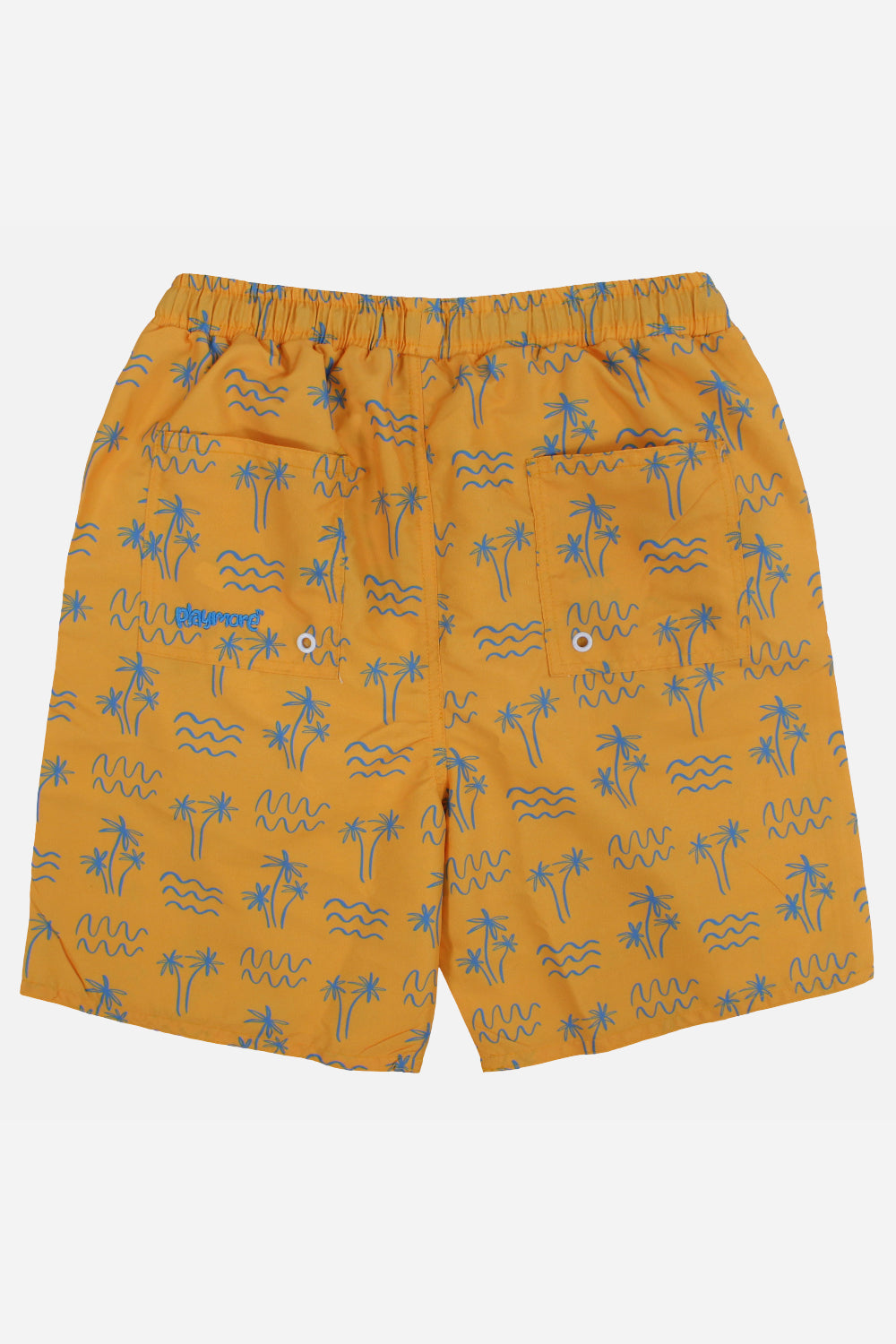 Boys Swimsuit – Mustard with Palm Print