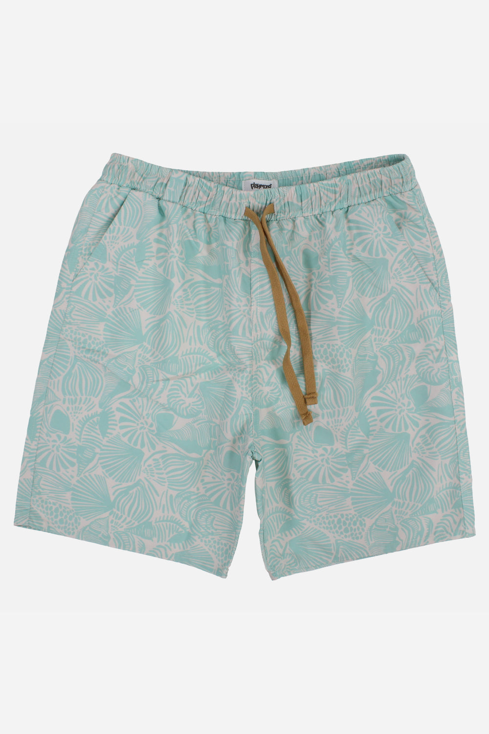Boys Swimsuit – Aqua with Leaves Print