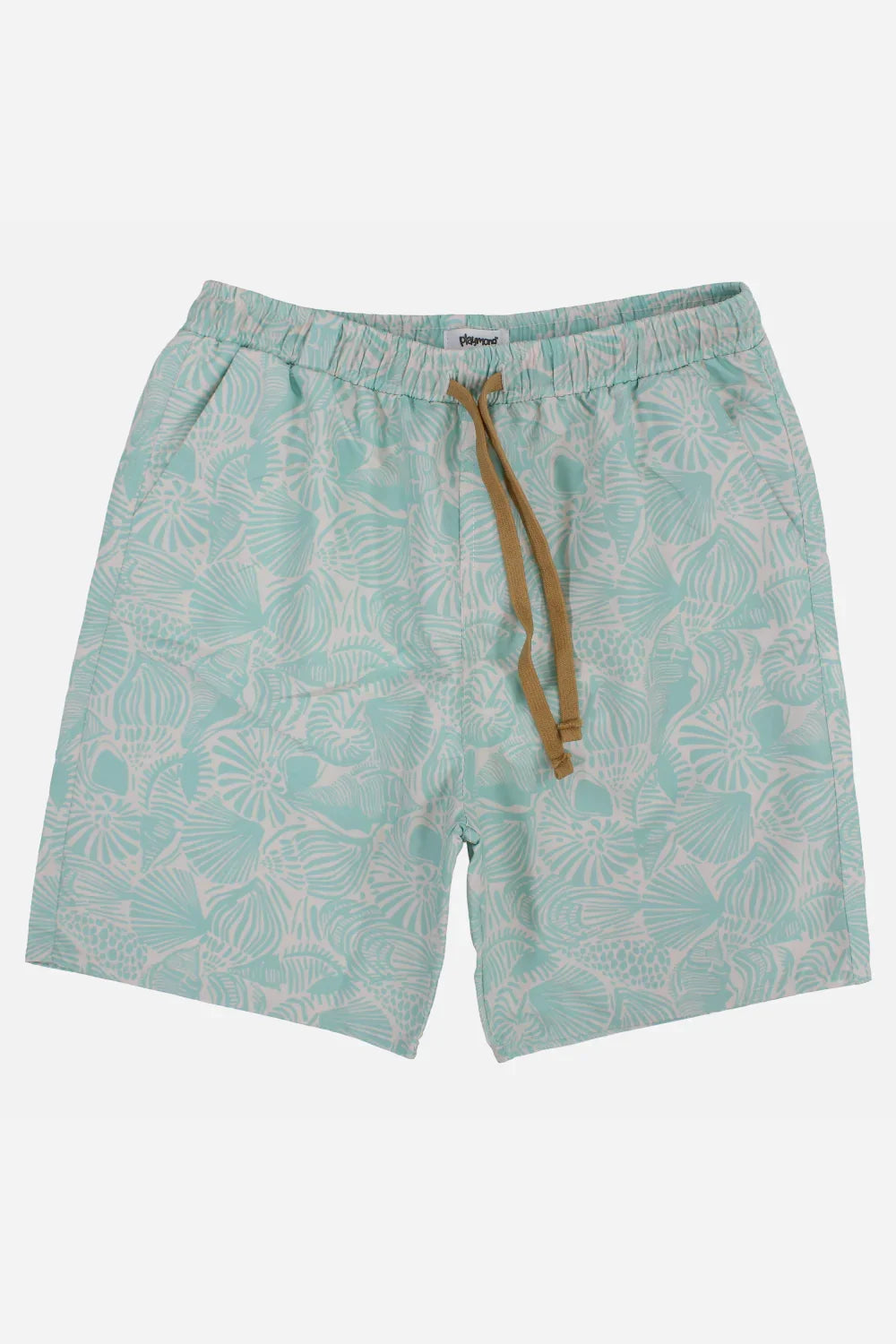 Boys Swimsuit – Aqua with Leaves Print - playmore